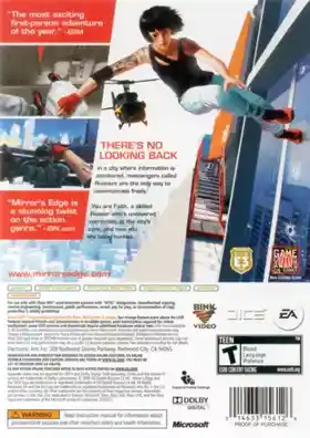 Mirrors Edge (USA) box cover back